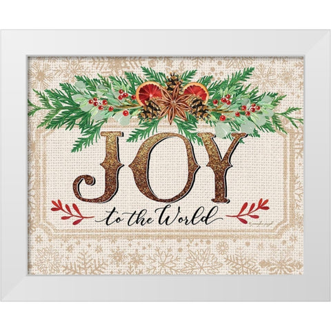 Joy to the World White Modern Wood Framed Art Print by Pugh, Jennifer