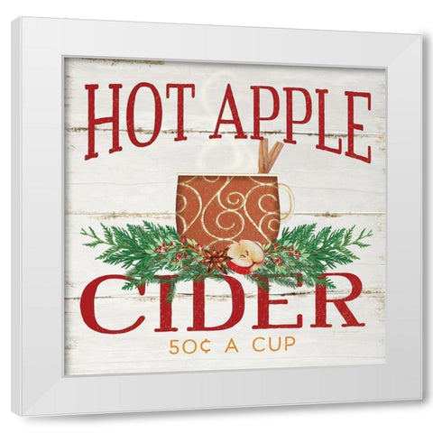 Hot Apple Cider White Modern Wood Framed Art Print by Pugh, Jennifer