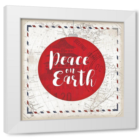 Peace on Earth White Modern Wood Framed Art Print by Pugh, Jennifer