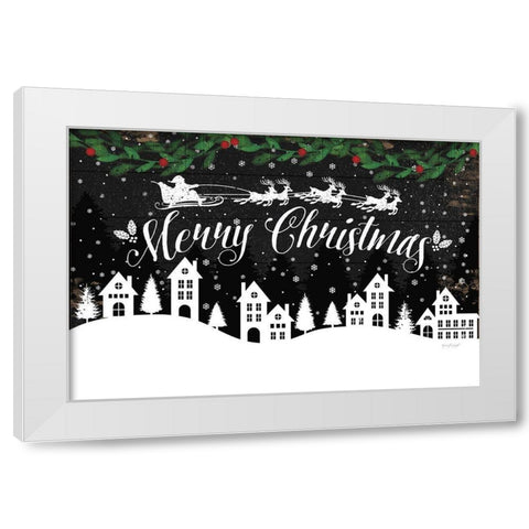 Merry Christmas White Modern Wood Framed Art Print by Pugh, Jennifer