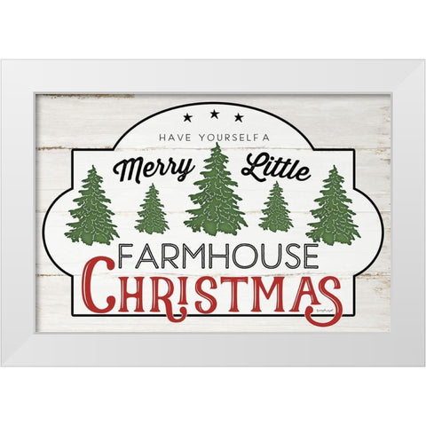 Merry Little Farmhouse II White Modern Wood Framed Art Print by Pugh, Jennifer