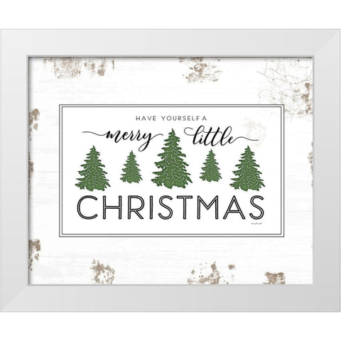 Merry Little Christmas White Modern Wood Framed Art Print by Pugh, Jennifer