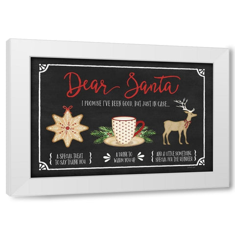 Dear Santa White Modern Wood Framed Art Print by Pugh, Jennifer