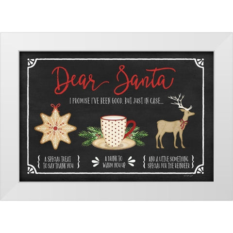 Dear Santa White Modern Wood Framed Art Print by Pugh, Jennifer