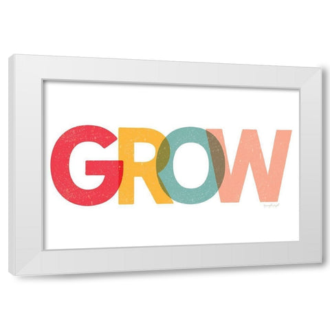 Grow White Modern Wood Framed Art Print by Pugh, Jennifer