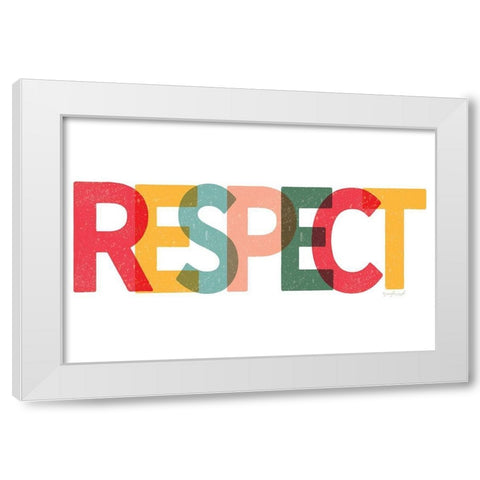 Respect White Modern Wood Framed Art Print by Pugh, Jennifer