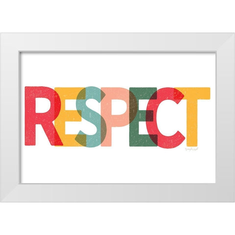 Respect White Modern Wood Framed Art Print by Pugh, Jennifer