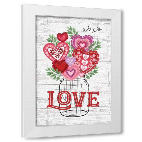 Love White Modern Wood Framed Art Print by Pugh, Jennifer