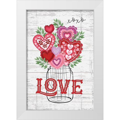 Love White Modern Wood Framed Art Print by Pugh, Jennifer