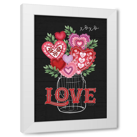 Love White Modern Wood Framed Art Print by Pugh, Jennifer