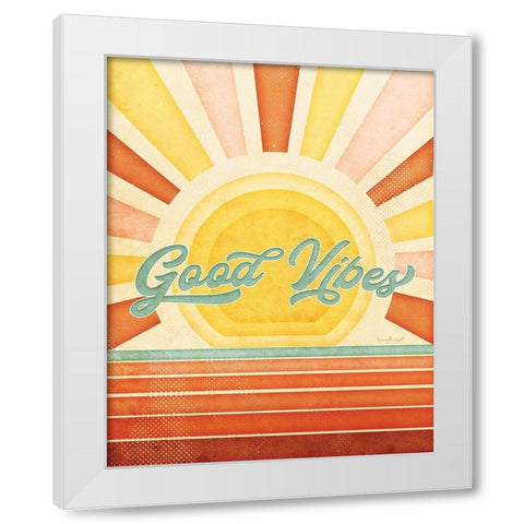 Good Vibes White Modern Wood Framed Art Print by Pugh, Jennifer