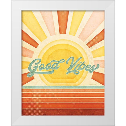 Good Vibes White Modern Wood Framed Art Print by Pugh, Jennifer