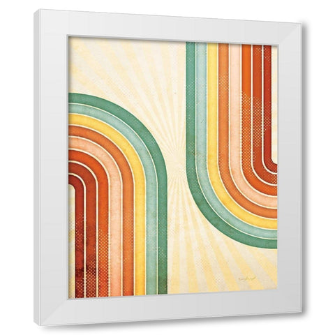 70s Rainbow White Modern Wood Framed Art Print by Pugh, Jennifer