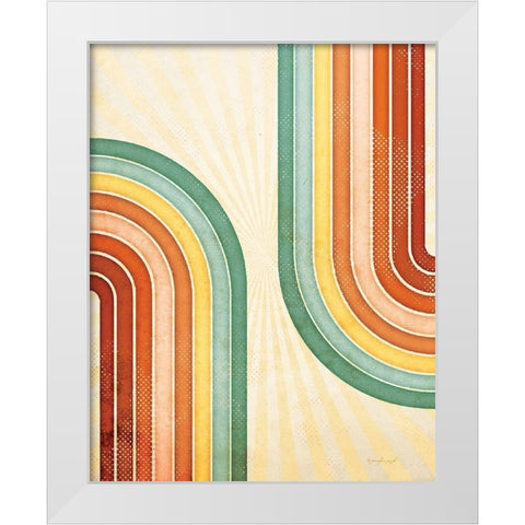 70s Rainbow White Modern Wood Framed Art Print by Pugh, Jennifer