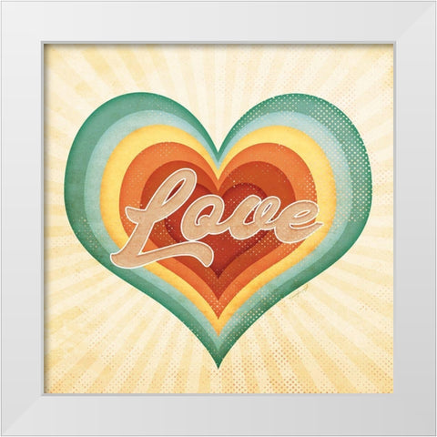 Love White Modern Wood Framed Art Print by Pugh, Jennifer