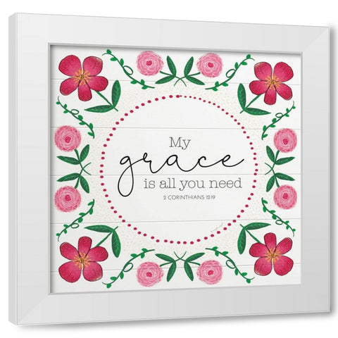 My Grace White Modern Wood Framed Art Print by Pugh, Jennifer