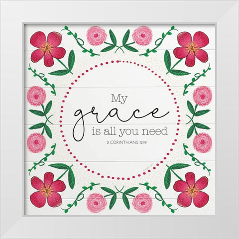 My Grace White Modern Wood Framed Art Print by Pugh, Jennifer