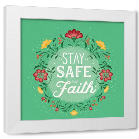 Stay Sfe White Modern Wood Framed Art Print by Pugh, Jennifer