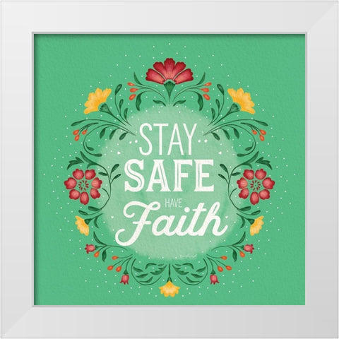 Stay Sfe White Modern Wood Framed Art Print by Pugh, Jennifer