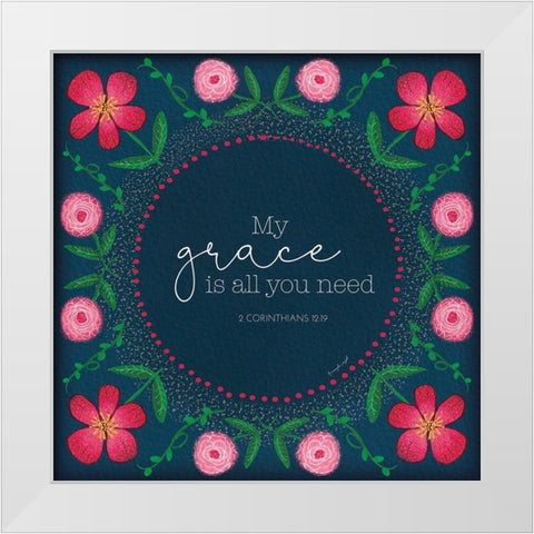 My Grace White Modern Wood Framed Art Print by Pugh, Jennifer