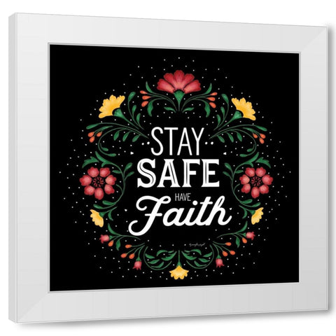 Stay Safe White Modern Wood Framed Art Print by Pugh, Jennifer