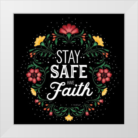 Stay Safe White Modern Wood Framed Art Print by Pugh, Jennifer