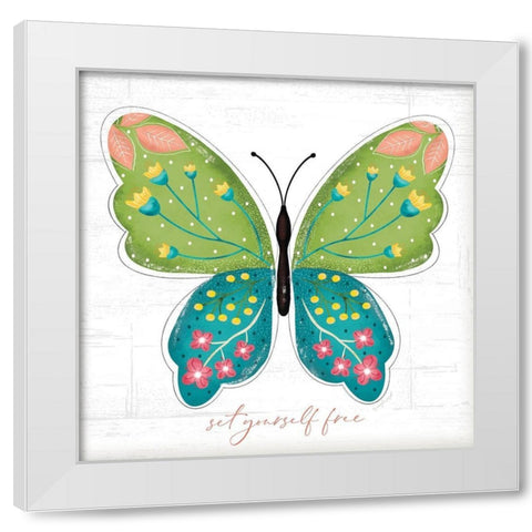 Set Yourself Free White Modern Wood Framed Art Print by Pugh, Jennifer