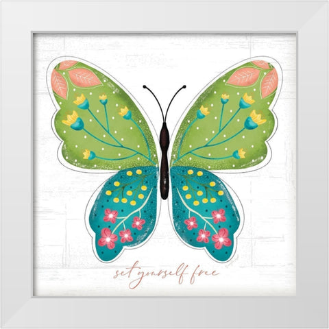 Set Yourself Free White Modern Wood Framed Art Print by Pugh, Jennifer
