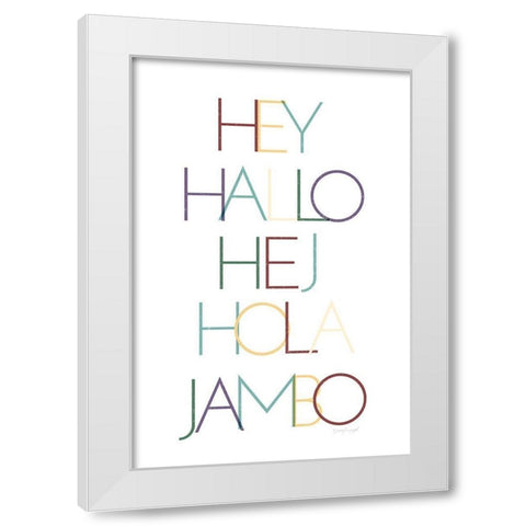 Hello II White Modern Wood Framed Art Print by Pugh, Jennifer