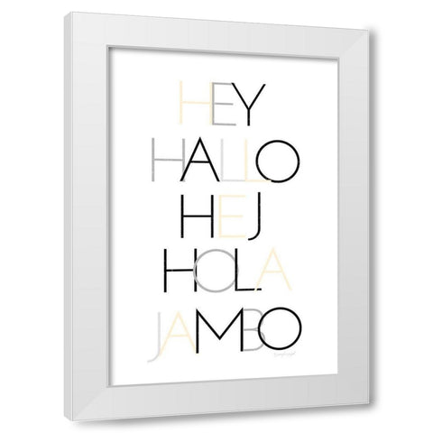 Hello III White Modern Wood Framed Art Print by Pugh, Jennifer