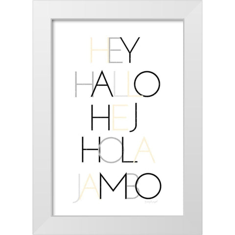 Hello III White Modern Wood Framed Art Print by Pugh, Jennifer