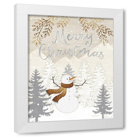 Merry Christmas White Modern Wood Framed Art Print by Pugh, Jennifer