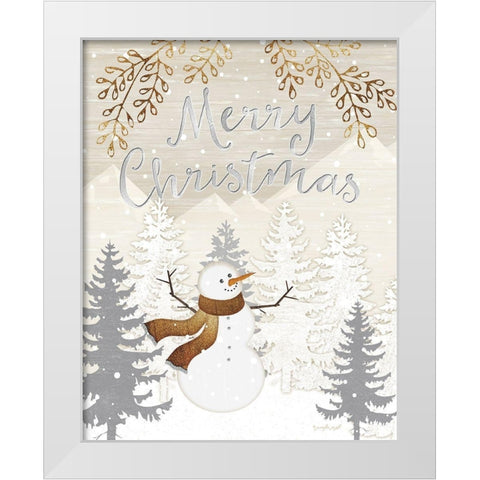 Merry Christmas White Modern Wood Framed Art Print by Pugh, Jennifer