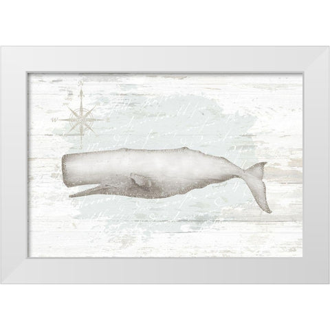 Calming Coastal Whale White Modern Wood Framed Art Print by Pugh, Jennifer