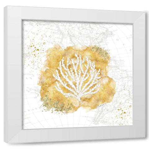 Golden Coral II White Modern Wood Framed Art Print by Pugh, Jennifer