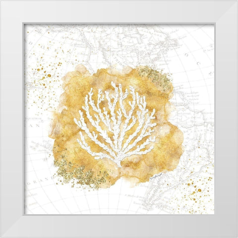 Golden Coral II White Modern Wood Framed Art Print by Pugh, Jennifer
