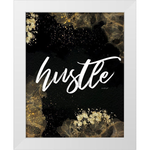 Hustle White Modern Wood Framed Art Print by Pugh, Jennifer