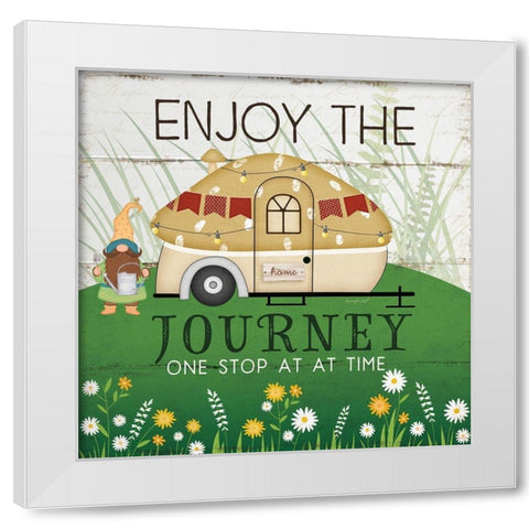 Enjoy the Journey White Modern Wood Framed Art Print by Pugh, Jennifer