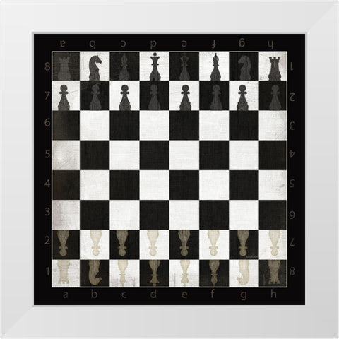 Vintage Chess Board White Modern Wood Framed Art Print by Pugh, Jennifer