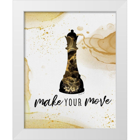 Make Your Move White Modern Wood Framed Art Print by Pugh, Jennifer