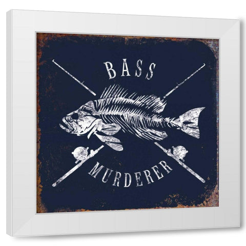 Bass Murderer White Modern Wood Framed Art Print by Brando, JJ