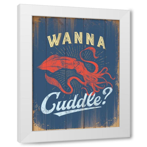 Wanna Cuddle White Modern Wood Framed Art Print by Brando, JJ