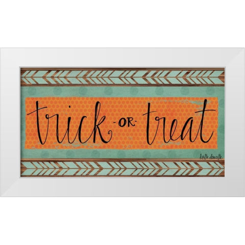 Trick or Treat White Modern Wood Framed Art Print by Doucette, Katie