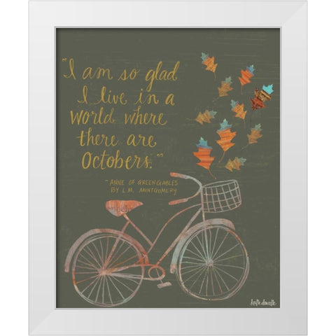 Octobers White Modern Wood Framed Art Print by Doucette, Katie