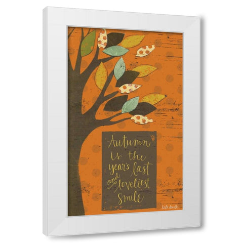 Autumn Smile White Modern Wood Framed Art Print by Doucette, Katie