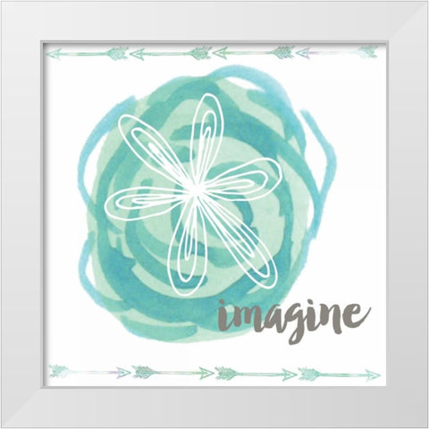 Imagine White Modern Wood Framed Art Print by Doucette, Katie