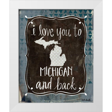 Michigan and Back White Modern Wood Framed Art Print by Doucette, Katie