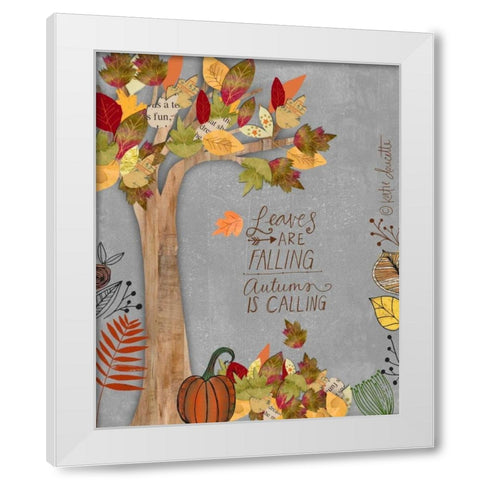 Autumn is Calling White Modern Wood Framed Art Print by Doucette, Katie