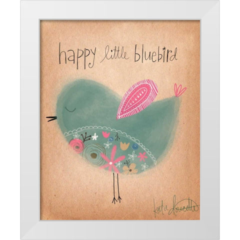 Bluebird White Modern Wood Framed Art Print by Doucette, Katie