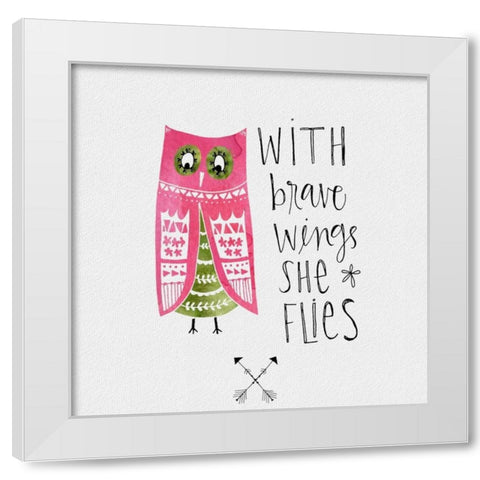 Brave Wings White Modern Wood Framed Art Print by Doucette, Katie